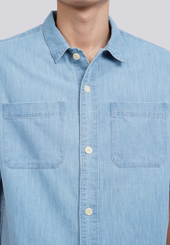 Relaxed Fit Short Sleeve Denim Shirt