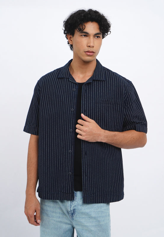 Relaxed Short Sleeve Denim Shirt