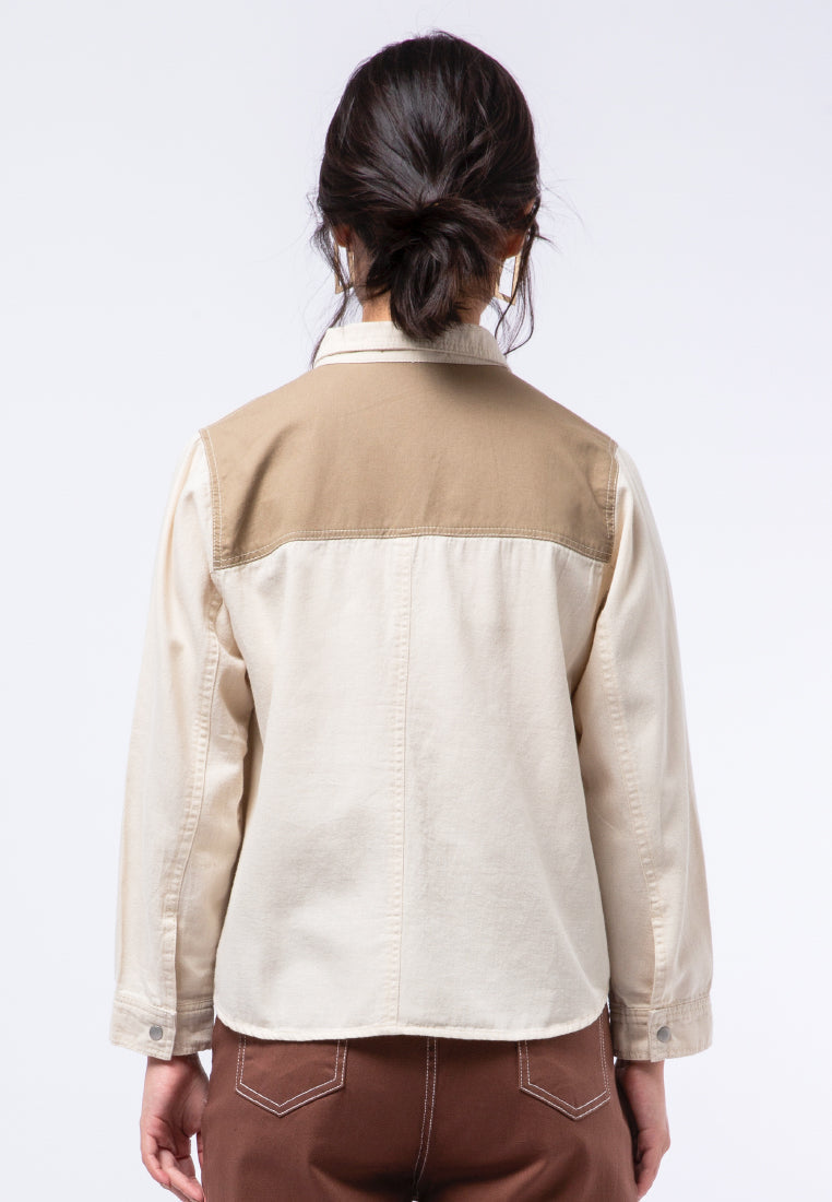 Colorblock Denim Shirt