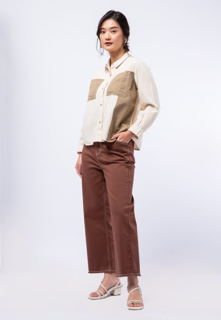 Colorblock Denim Shirt