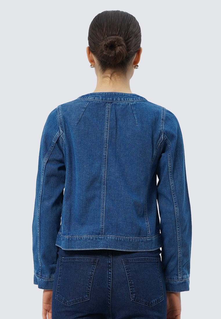 Denim Jacket with round neck