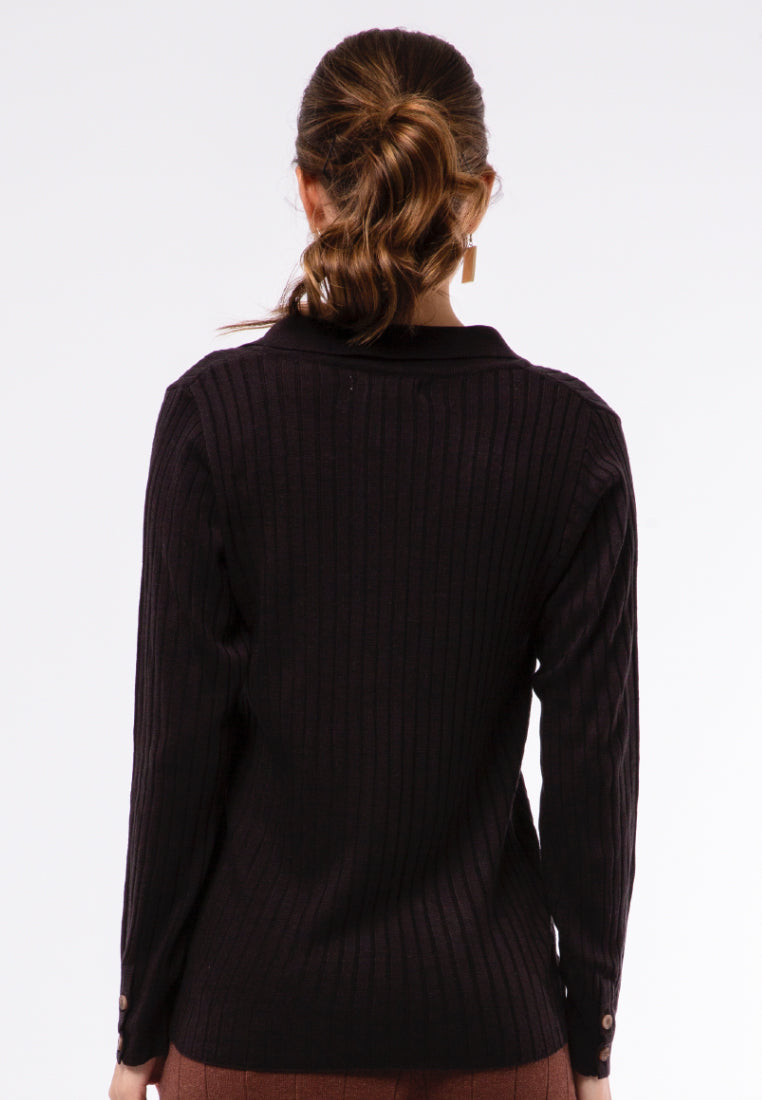 Long Sleeve Knit Blouse