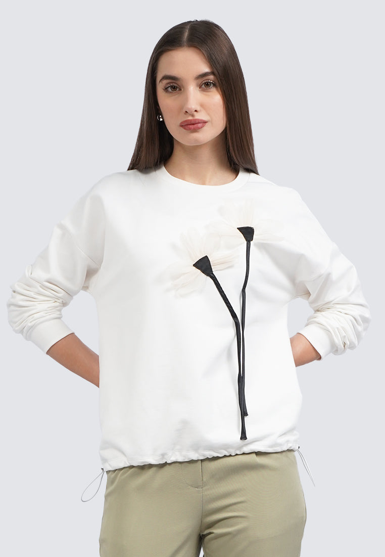 Patch Details Long Sleeve Top