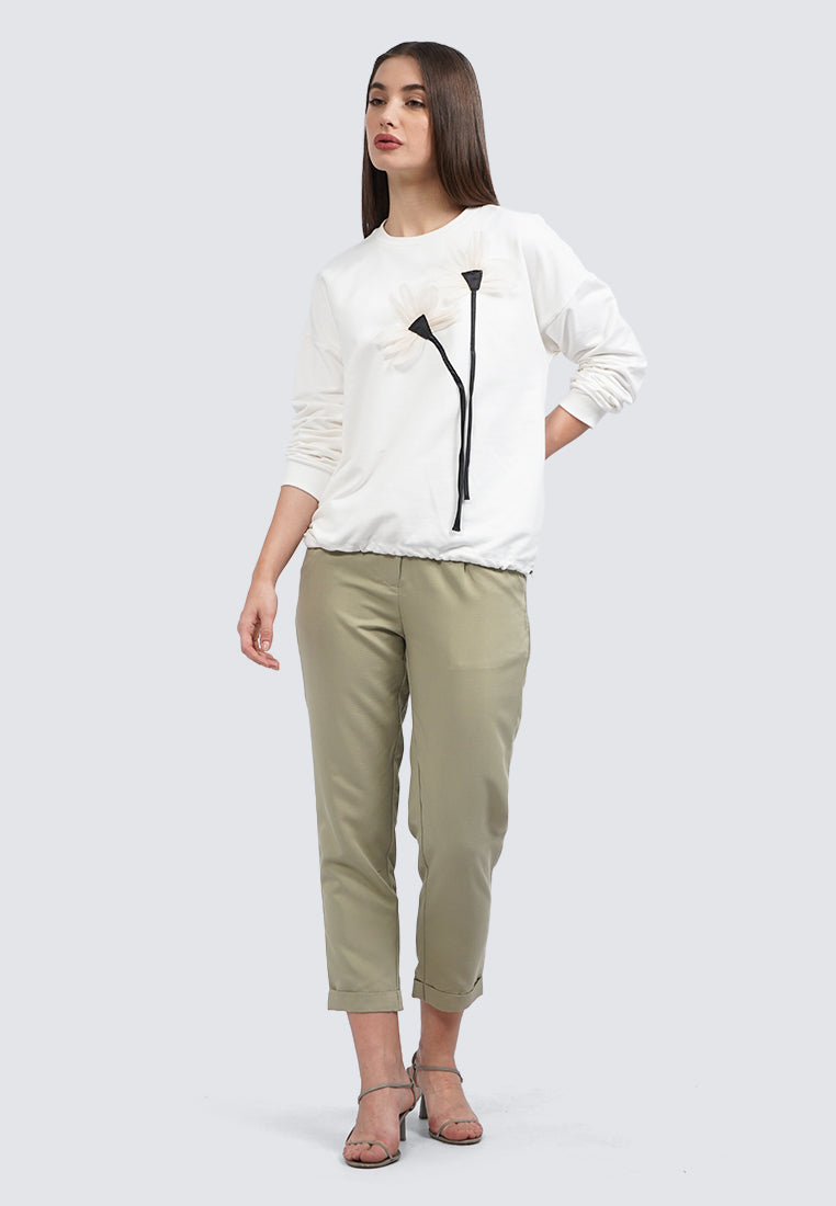 Patch Details Long Sleeve Top
