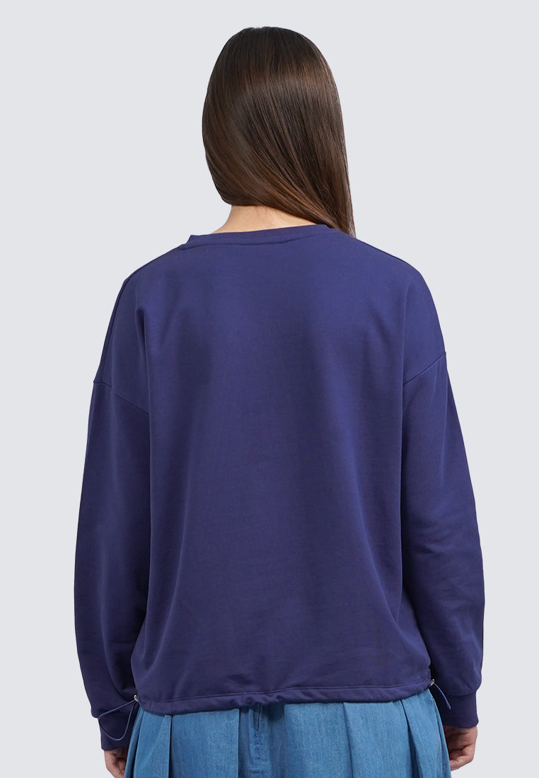 Patch Details Long Sleeve Top