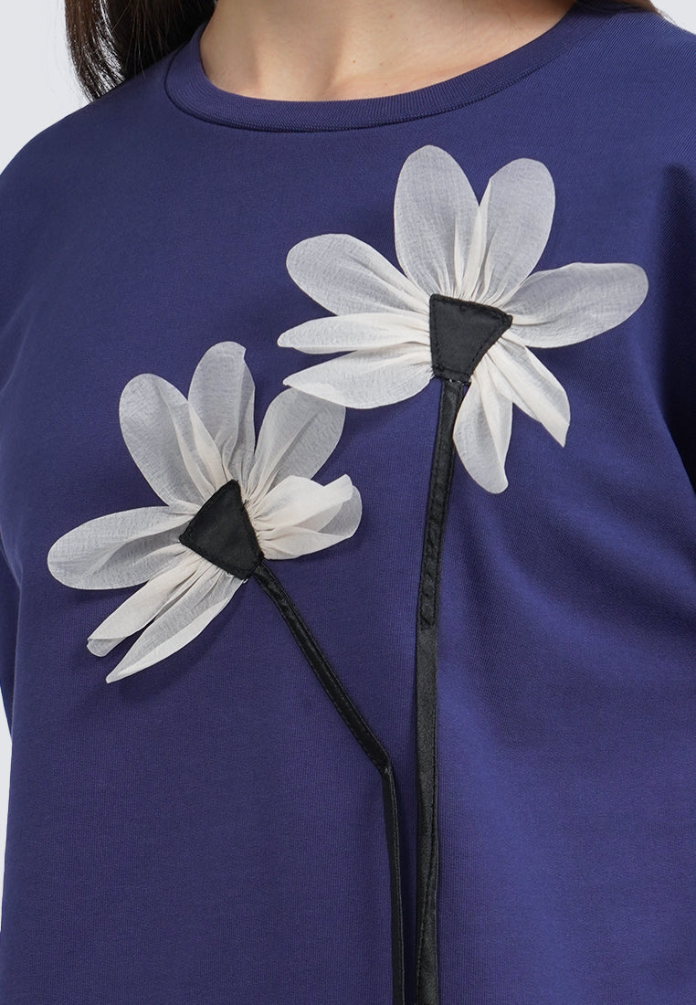 Patch Details Long Sleeve Top