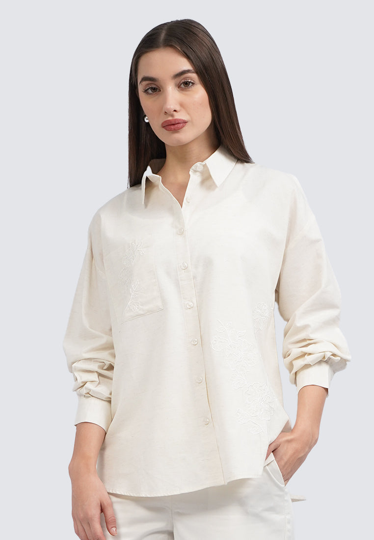 Embroidered Long Sleeve Blouse