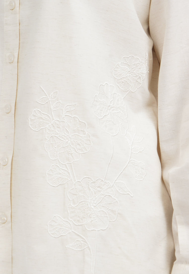 Embroidered Long Sleeve Blouse