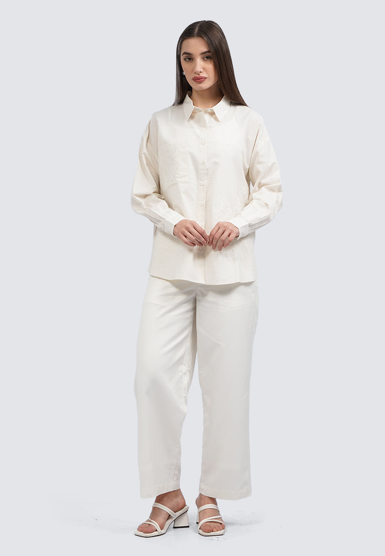 Embroidered Long Sleeve Blouse