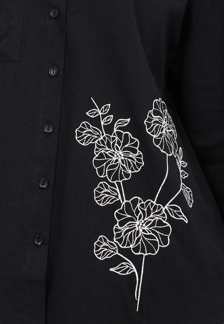 Embroidered Long Sleeve Blouse