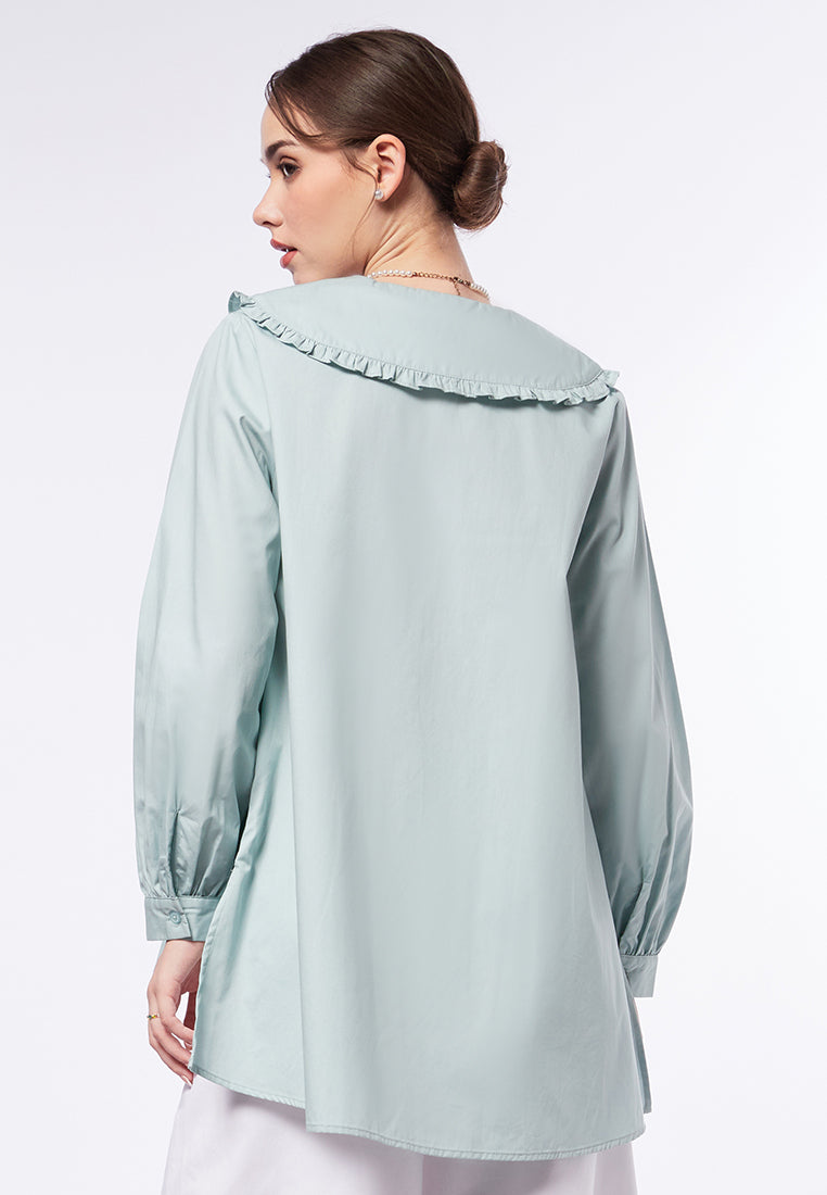Loose Blouse with Peterpan Collar