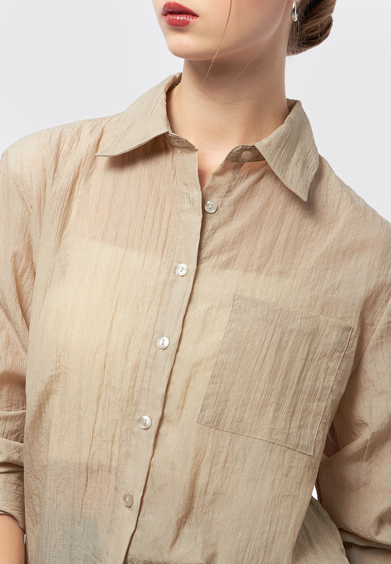 Long Sleeve Nylon Blouse