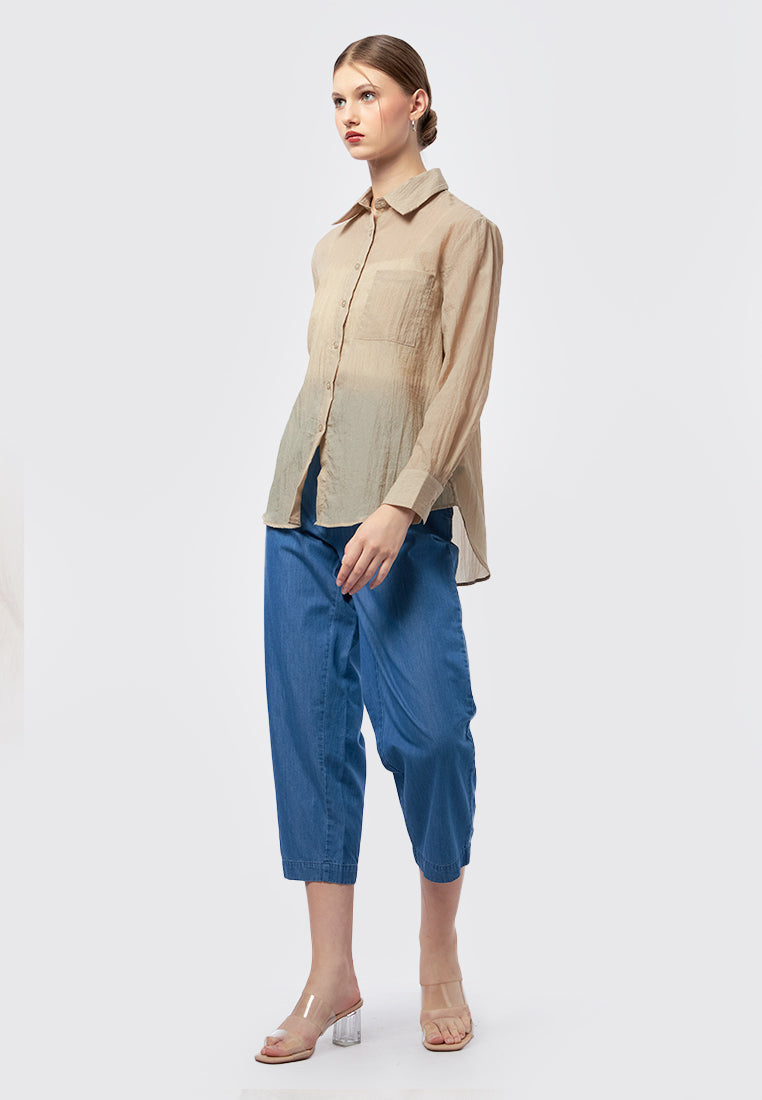 Long Sleeve Nylon Blouse