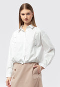 Long Sleeve Blouse with Drawstring