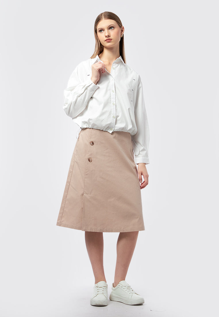 Long Sleeve Blouse with Drawstring