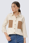 Colorblock Long Sleeve Denim Shirt