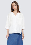 V-Neck 3/4 Sleeve Blouse