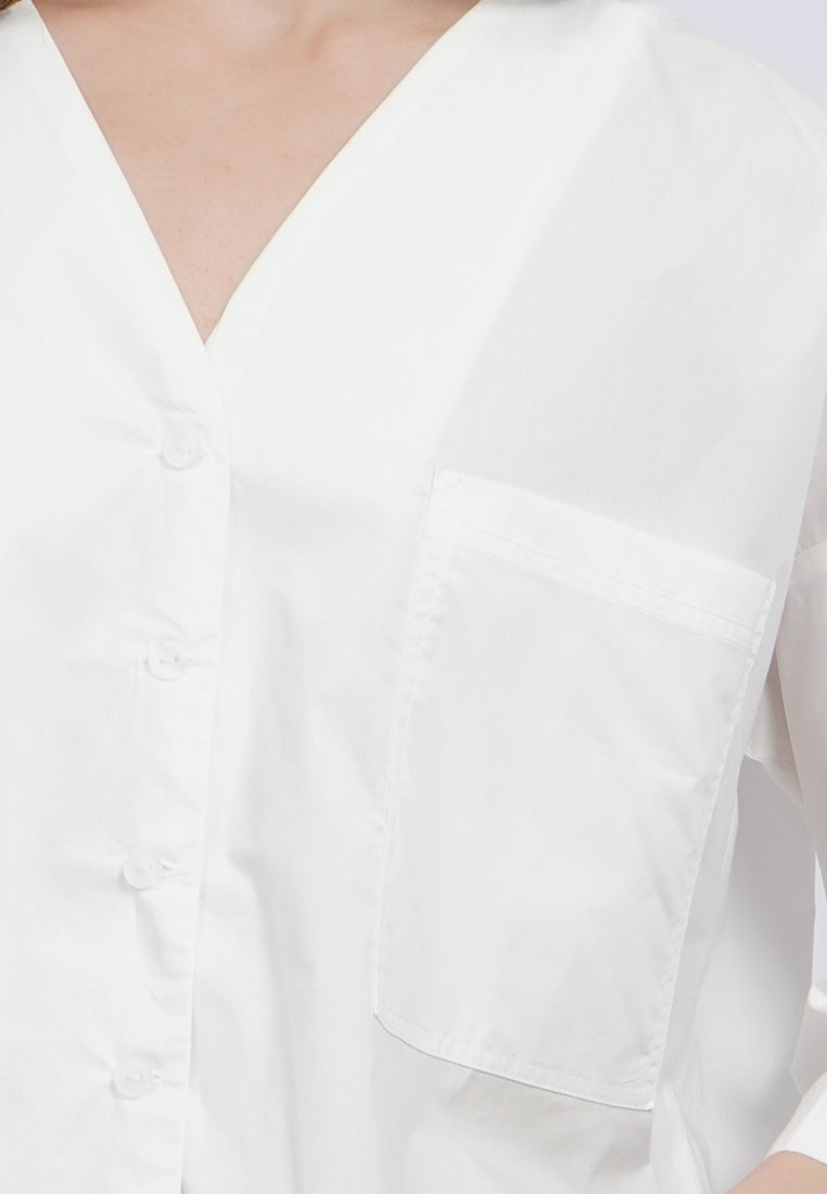 V-Neck 3/4 Sleeve Blouse