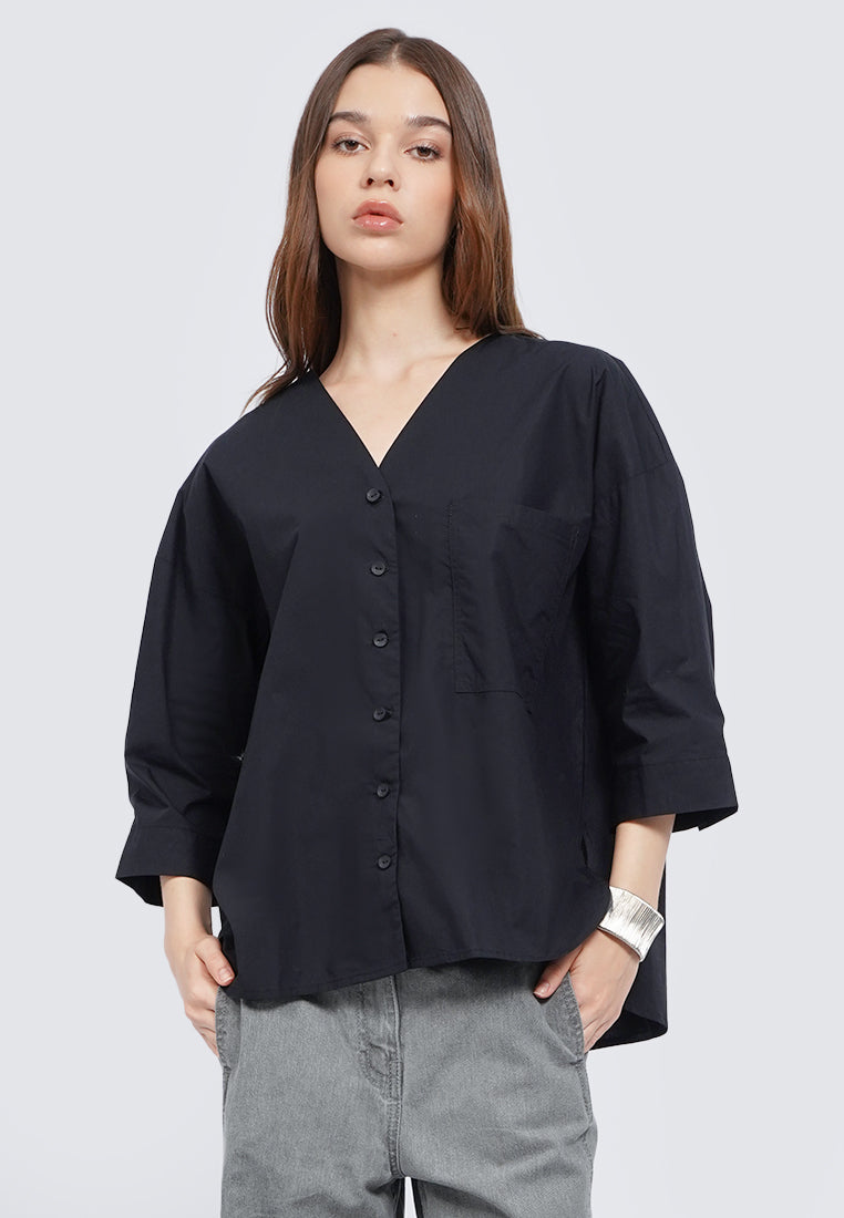 V-Neck 3/4 Sleeve Blouse