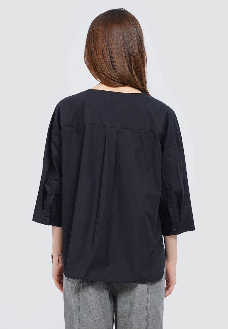 V-Neck 3/4 Sleeve Blouse