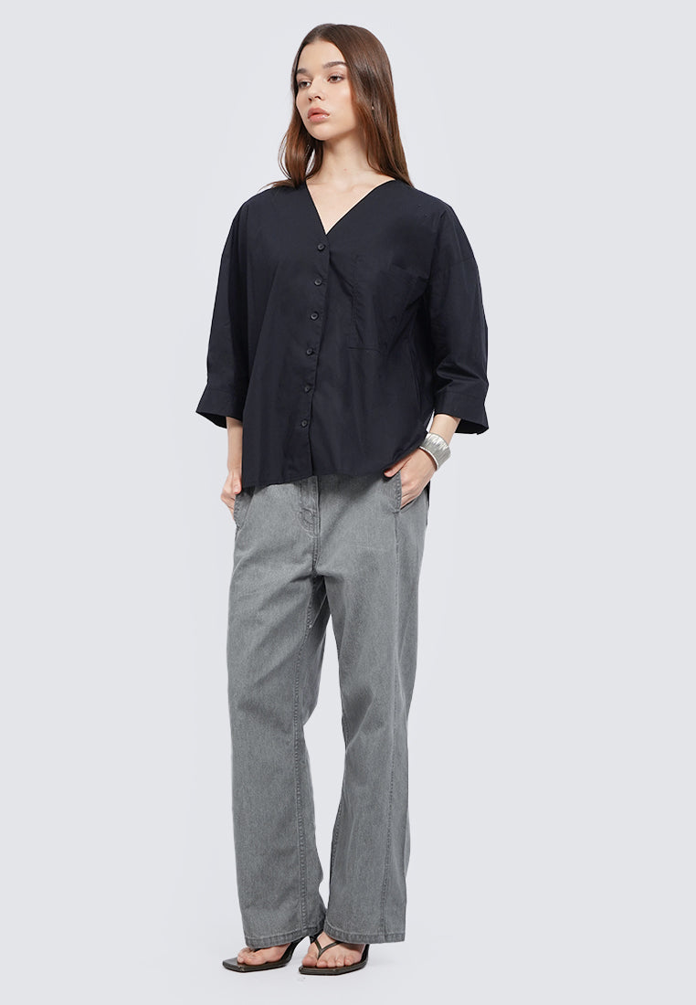 V-Neck 3/4 Sleeve Blouse