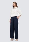 Fancy Button Long Sleeve Blouse