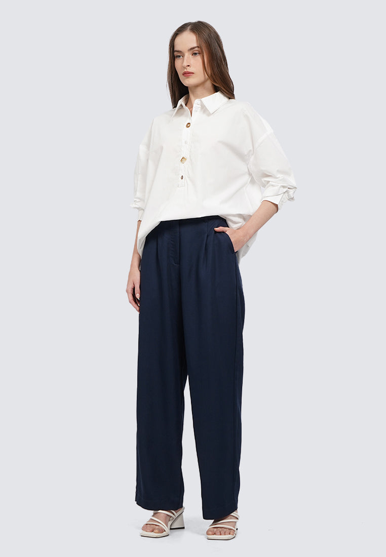 Fancy Button Long Sleeve Blouse