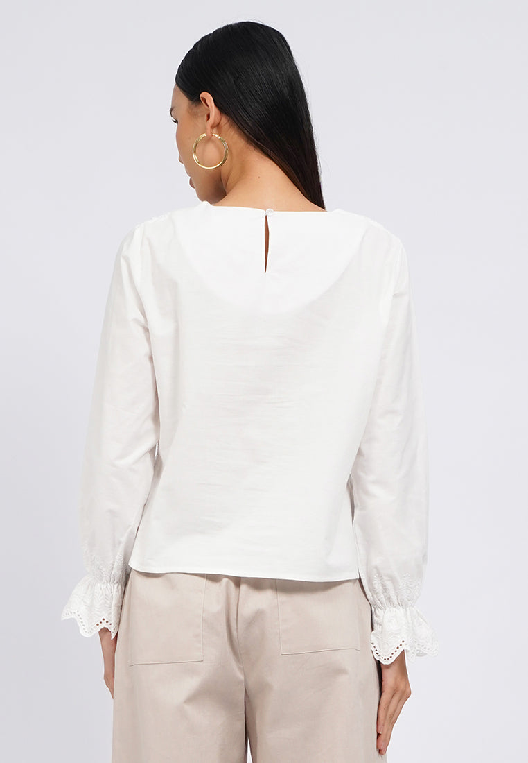 Embroidered Long Sleeve Blouse