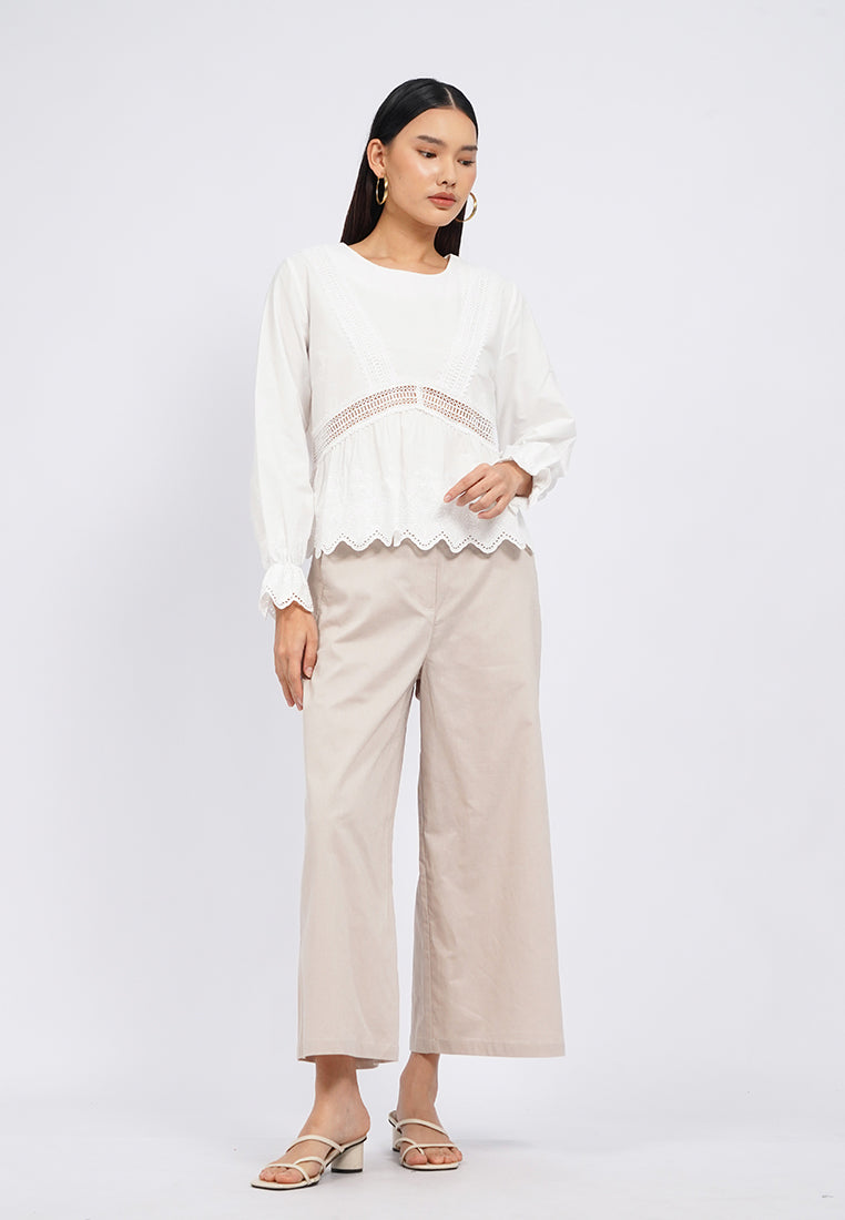 Embroidered Long Sleeve Blouse
