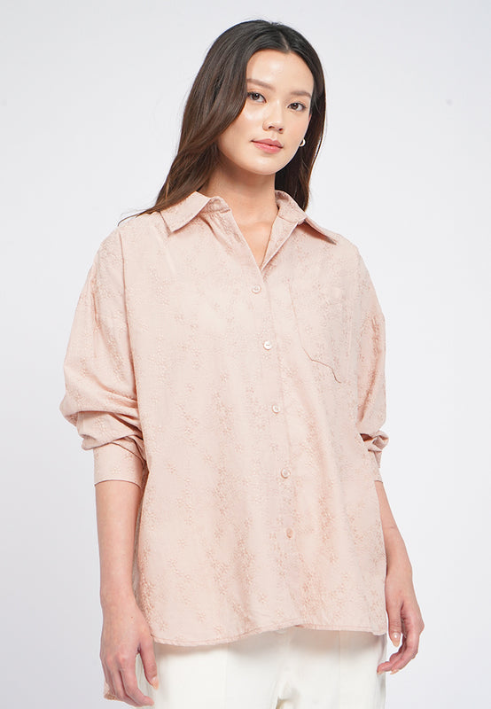Long Sleeve Embroidered Blouse