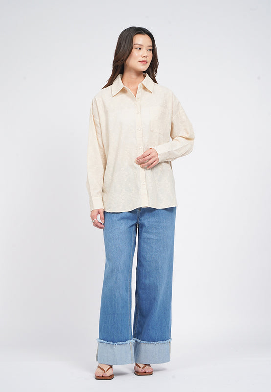 Long Sleeve Embroidered Blouse