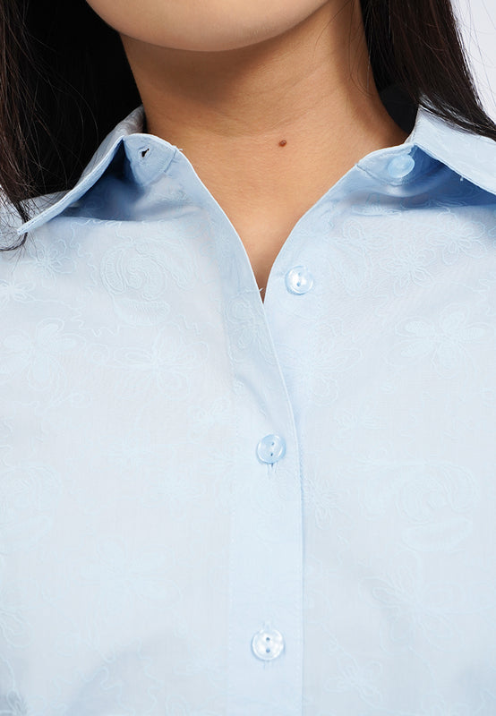 Printed Embroidery Long Sleeve Blouse