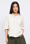 Contrast Stitch Long Sleeve Blouse