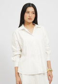 Long Sleeve Eyelet Blouse