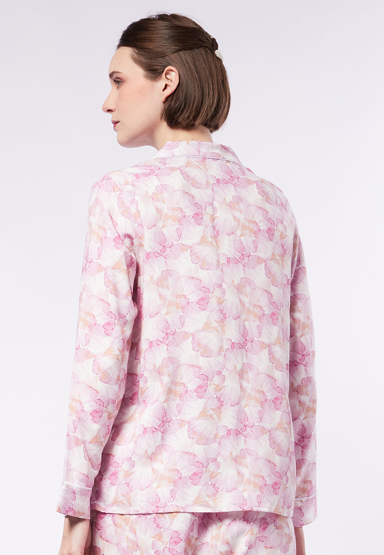 Printed Long Sleeve Lounge Top