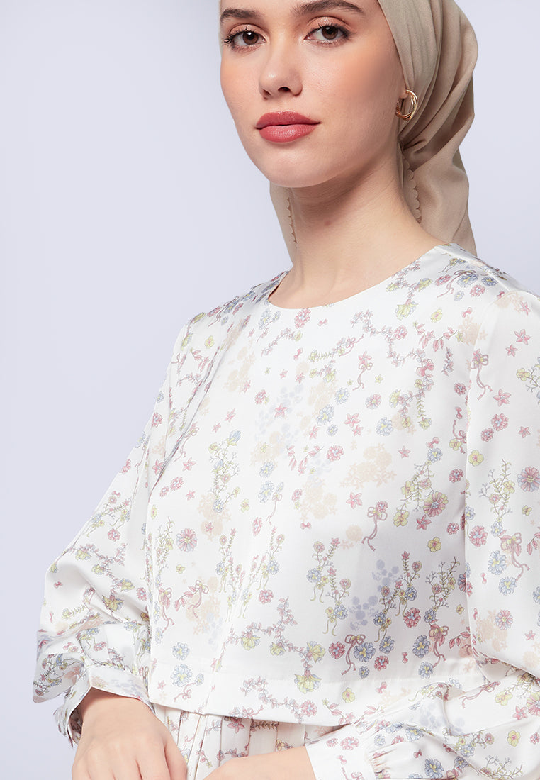 Printed Pleats Long Sleeve Blouse Citra Kirana for et cetera