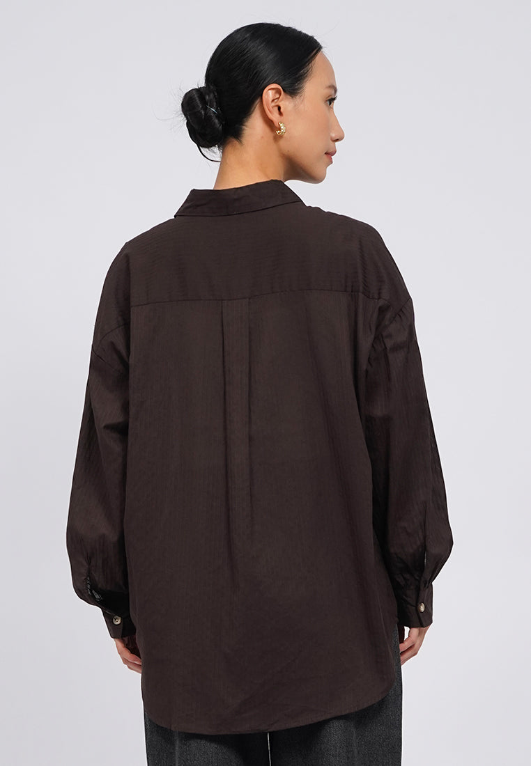 Puff Sleeve Blouse with Fancy Button