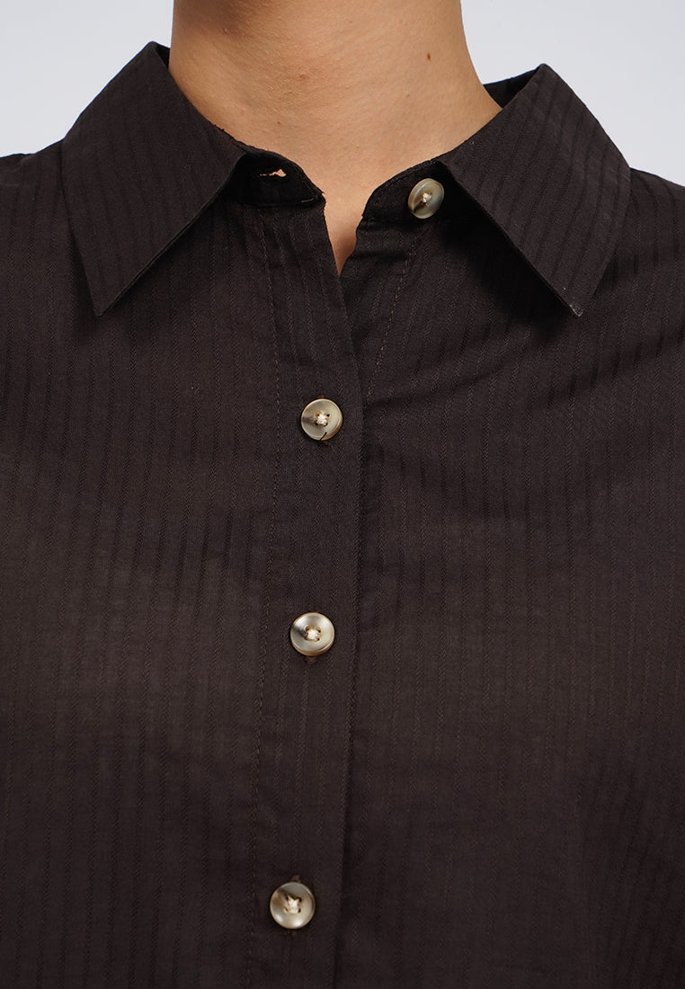 Puff Sleeve Blouse with Fancy Button