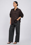 Puff Sleeve Blouse with Fancy Button