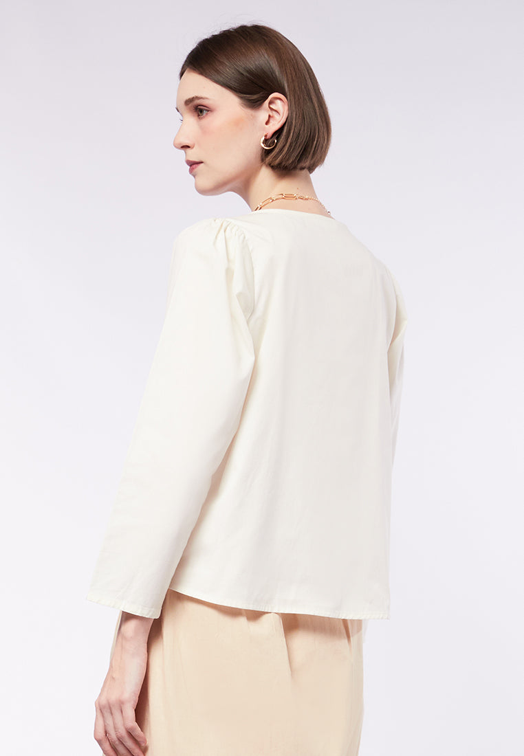 Square Neck Puffy Sleeve Blouse