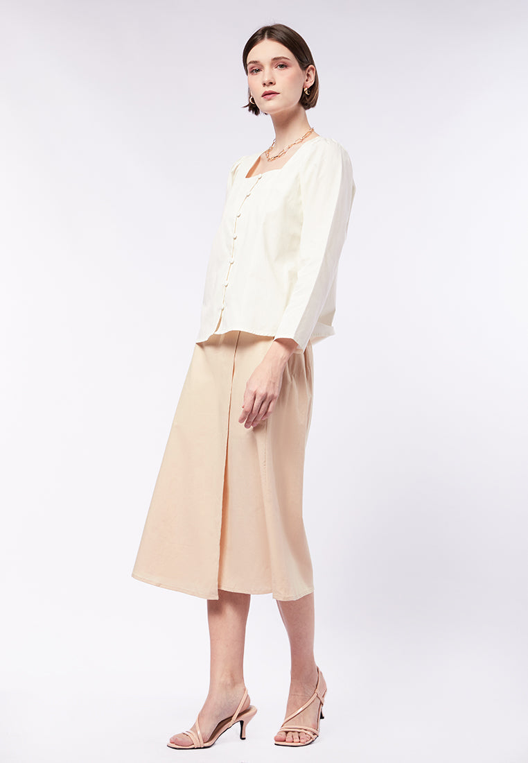 Square Neck Puffy Sleeve Blouse