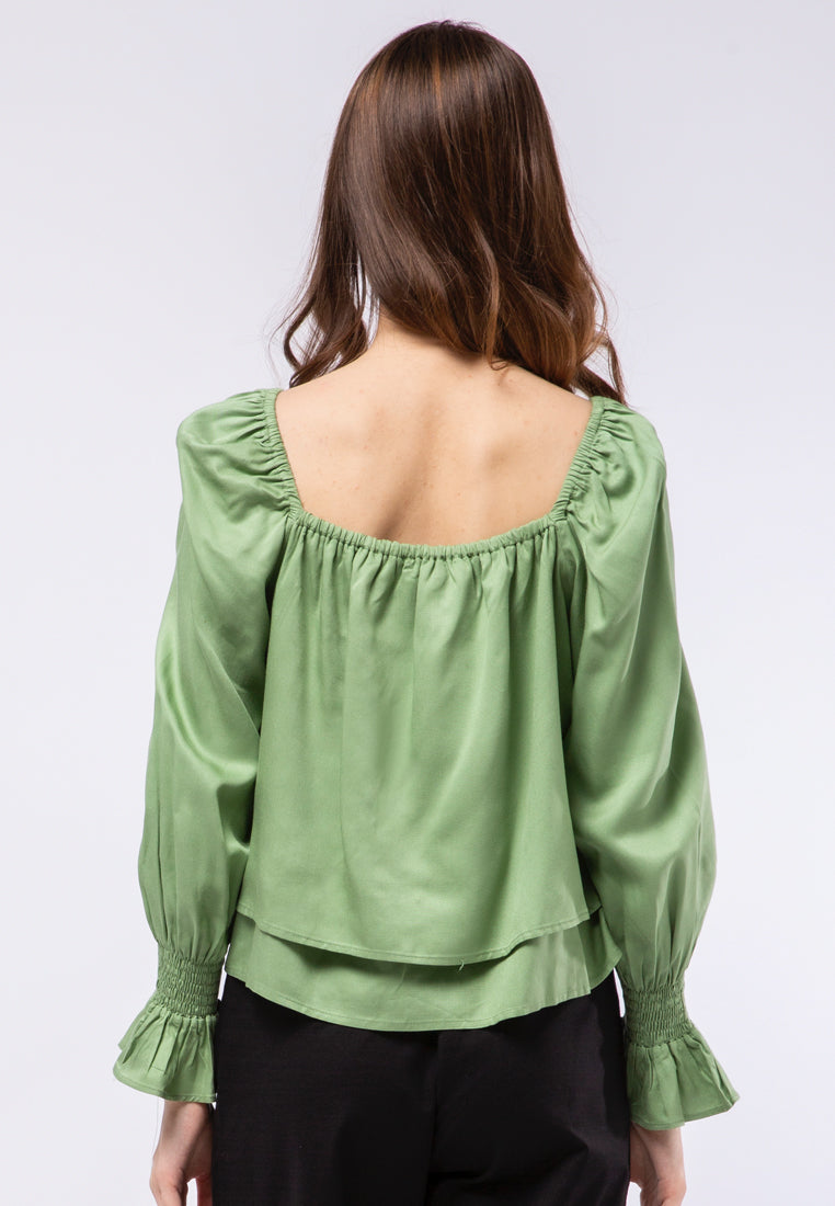 Long Sleeve Crop Blouse
