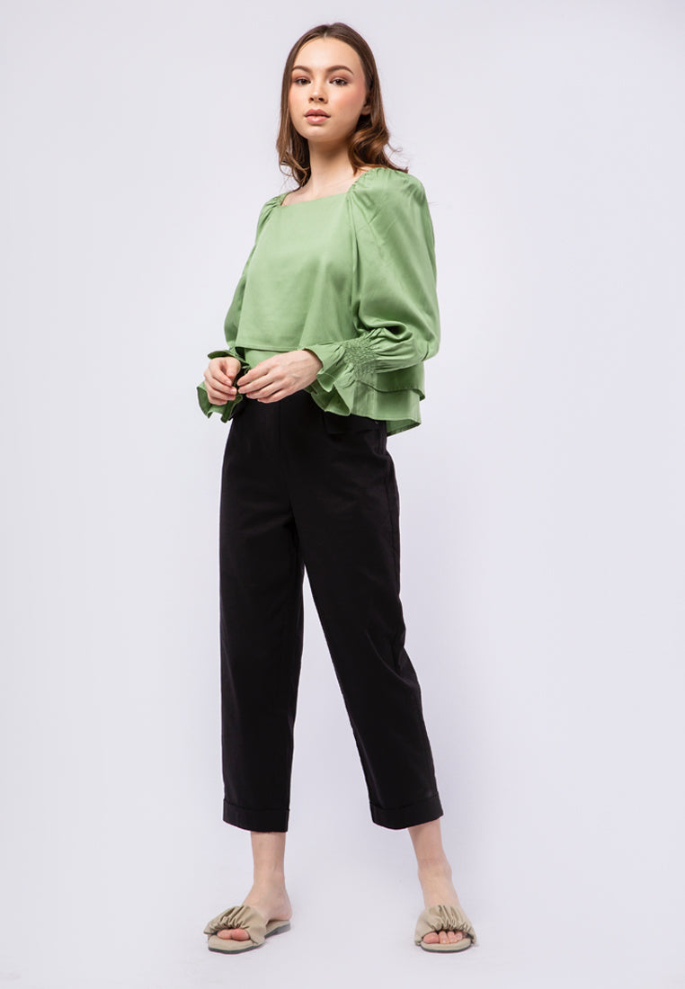 Long Sleeve Crop Blouse