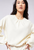 Balloon Sleeve Crop Blouse
