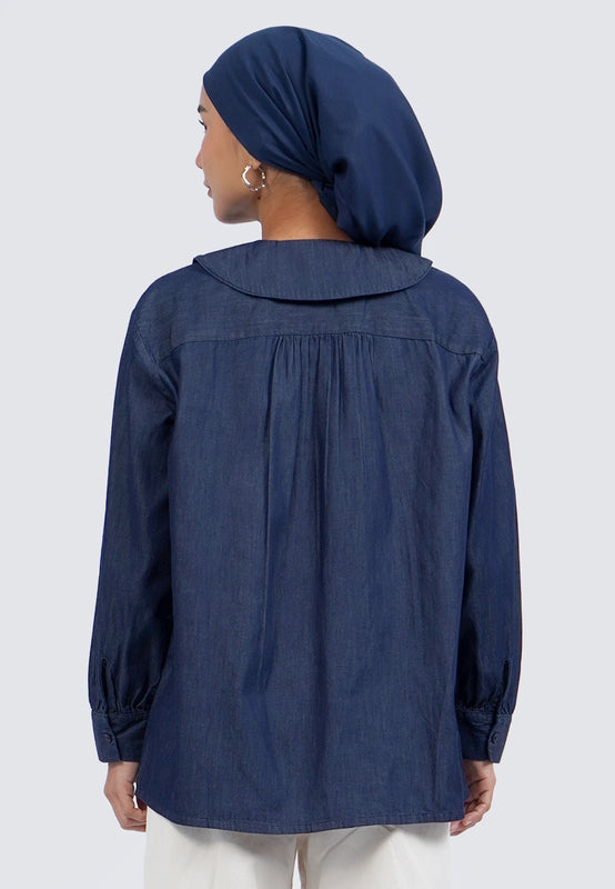 Peterpan Collar Chambray Blouse