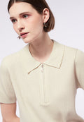 Short Sleeve Polo Top with Zipper