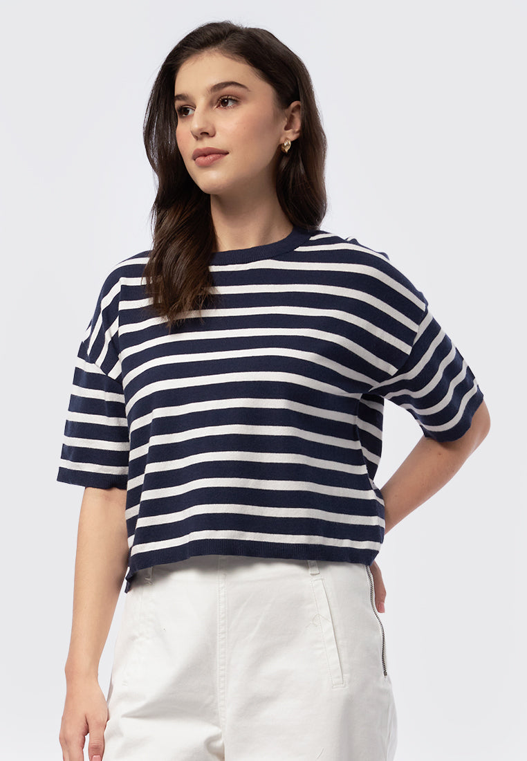 Stripe Short Sleeve Top
