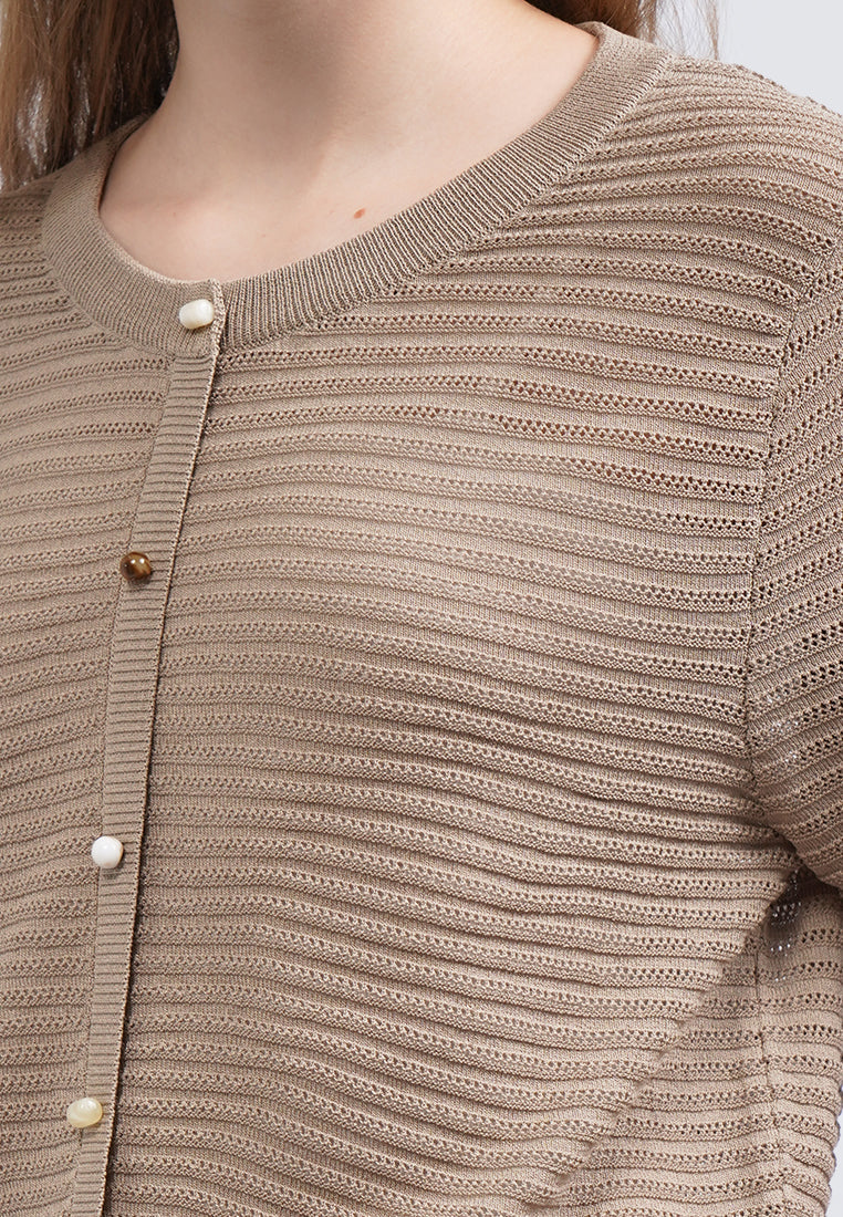 Puff Sleeve Textured Knit Top