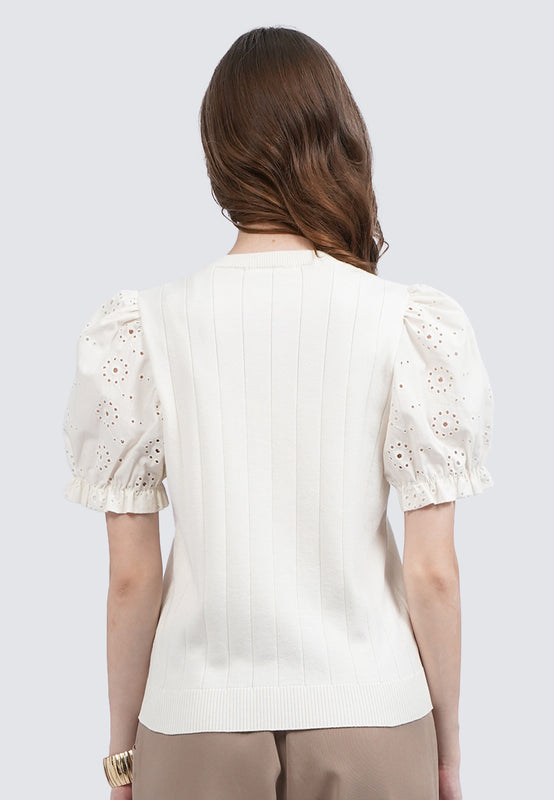 Puff Sleeve Knit Top
