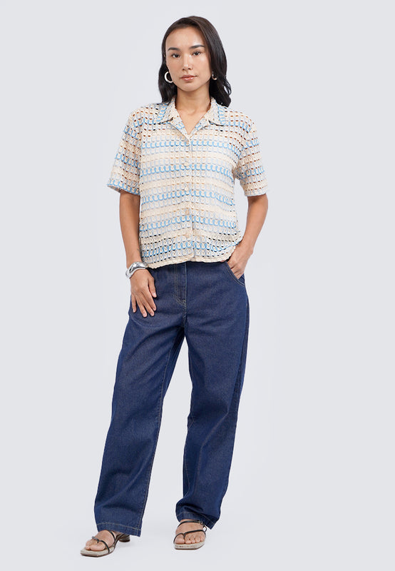 Short Sleeve Knit Blouse